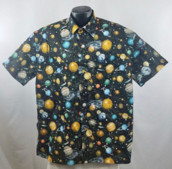 space themed hawaiian shirt