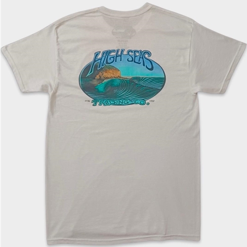 Wave T-shirt - White 100% Cotton by High Seas