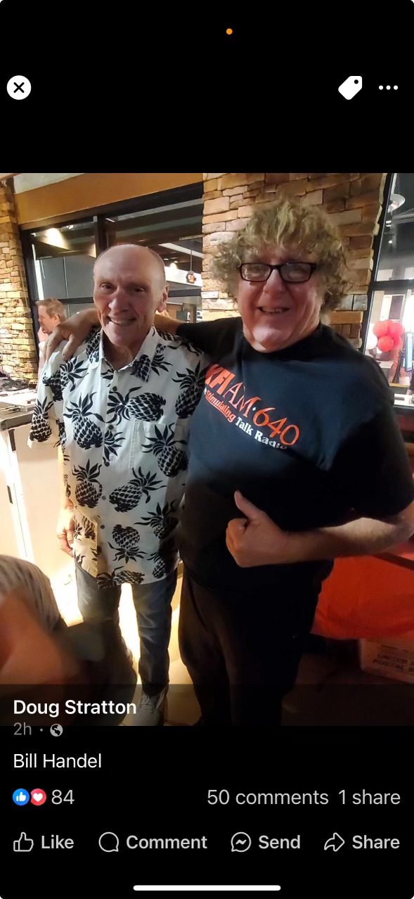 Bill Handel sporting High Seas Trading Pineapple Hawaiian Shirt in a selfie with a big fan of his show