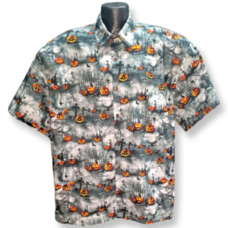 Horror Night Icons Hawaiian Button Up Shirt