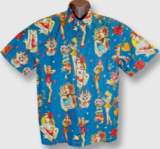 Mid Century Bark Cloth Hawaiian Shirts