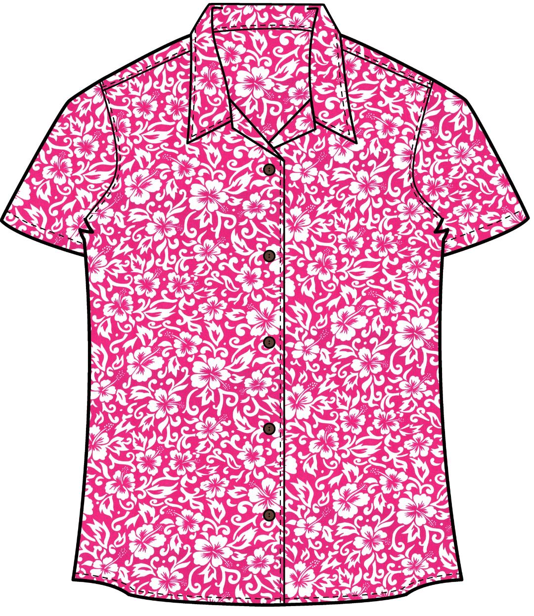 womens pink hawaiian shirt