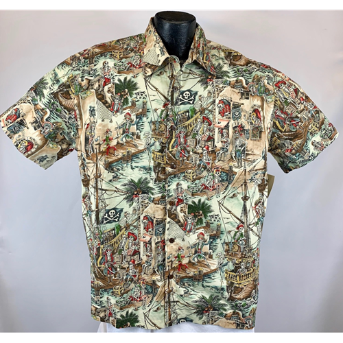 Pirate's Life Hawaiian Shirt- Made in USA- 100% Cotton