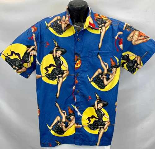 NEW Pin Up Girl Biker Hawaiian Shirt