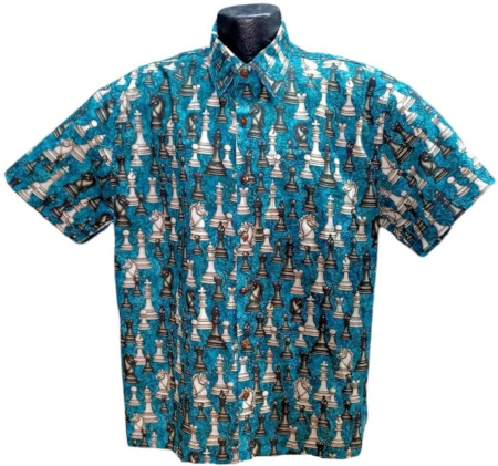 Chess Hawaiian Shirt- Made in USA- 100% Cotton