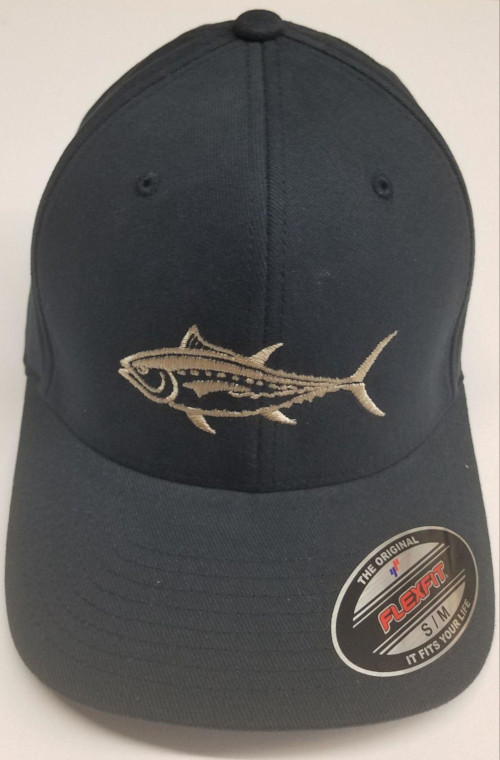 Navy Hat Flex-fit Embroidered Cotton Brushed Tuna