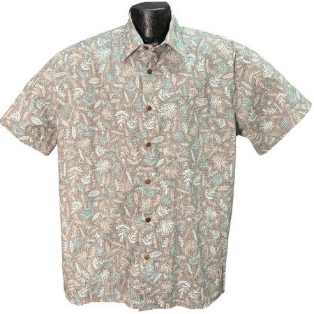 Gray Traditional Hawaiian Shirt -Made in USA- Cotton