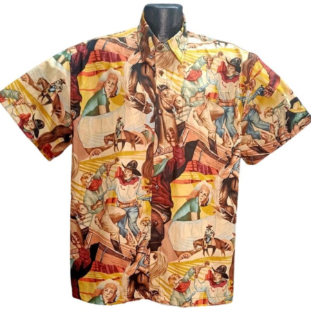 Wild West Cowboy Shirt- Made in USA- 100% Cotton