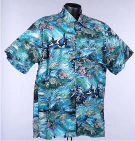 Orcas and Dolphin Hawaiian Aloha Shirt